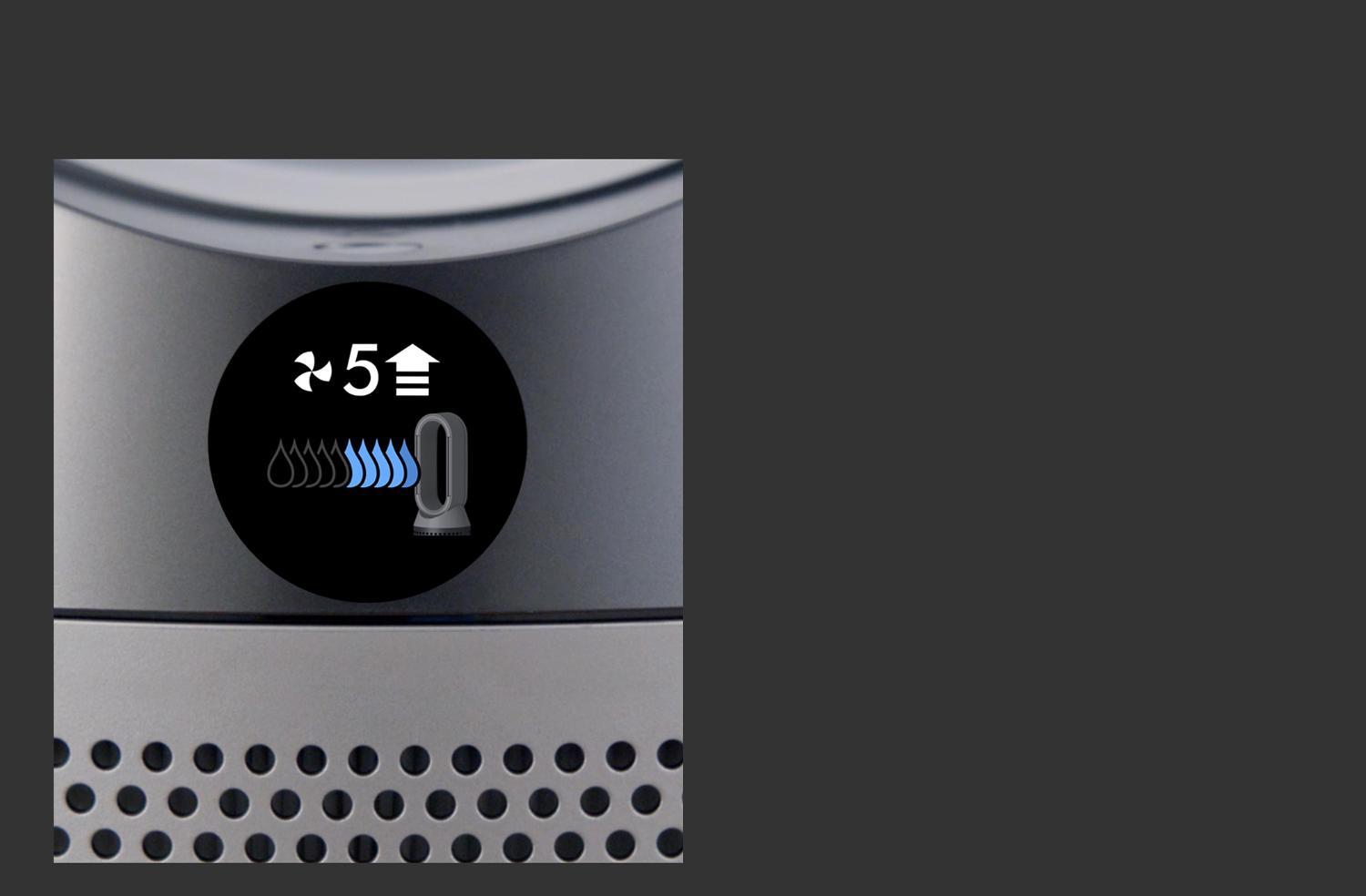 LCD screen icon advising to increase airflow